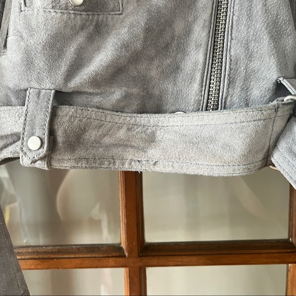 Blank NYC Suede Moto Jacket in Cloud Grey - Picture 6 of 6